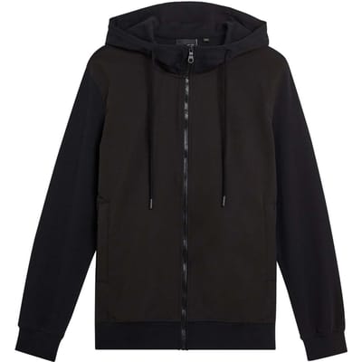 Lyle & Scott Heren Hybrid Softshell Volledige Ritssluiting Hoodie (Zwart)