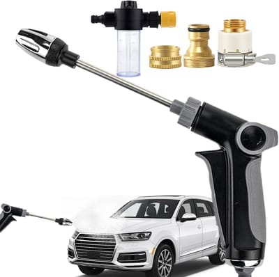 Hogedrukreiniger Mondstuk - Krachtige Sproeier - Auto Wassen - Aluminiumlegering - 17x30x6 cm - Zilver