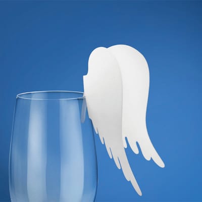 Partydeco - Naamkaartje vleugels voor glas (10st)