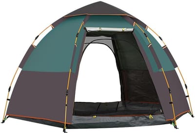 Automatische Kampeertent - Snelle Opzet Tent - Gezins Kamperen - Hydraulisch Veersysteem - 5-8 Personen - Groen Blauw Koffie