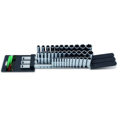 Zeskant doppenset TOPTUL 1/4 inch, 3/8 inch, 1/2 inch 6-kant 37 Stuk