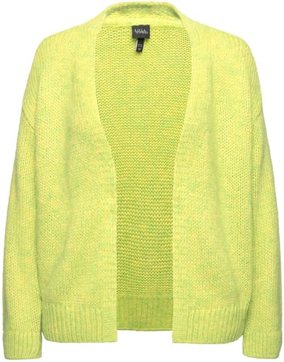 Ulla Popken - Dames - Vest kort oversized open model met wol - Lichtgroen - Maat 54+
