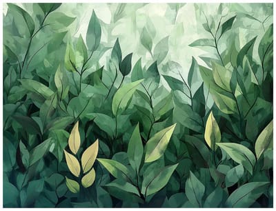 WALLARENA - Fotobehang - 150x105 cm - groene bladeren natuur fototapet voor slaapkamer, woonkamer, keuken