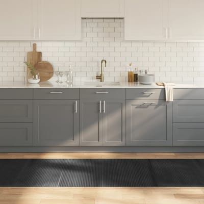vidaXL Vloerkleed rechthoekig 80x500 cm bamboe grijs