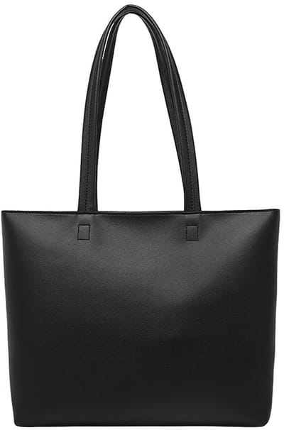 Dailygoods - Dailygoody - zwarte handtas - multifunctionele schoudertas - ruime capaciteit - zwart - schooltas - met ritsvak - geschikt voor meisjes - 32 x 7 x 27 cm