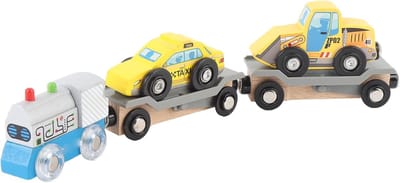 Houten Treinset - Houten Speelgoed - Kinderspel - Grote Merk Compatibiliteit - 17 x 12 x 5 cm