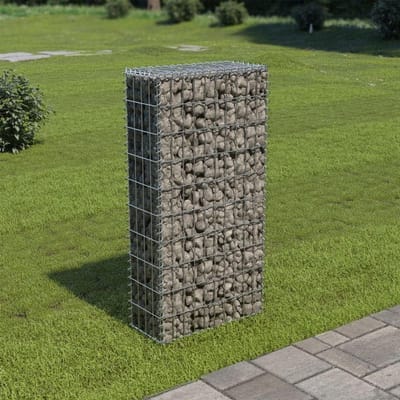 Gabion mand - Steenkorf muur - Tuin verfraaien - Verzinkt staal - 50x20x100 cm - Zilver