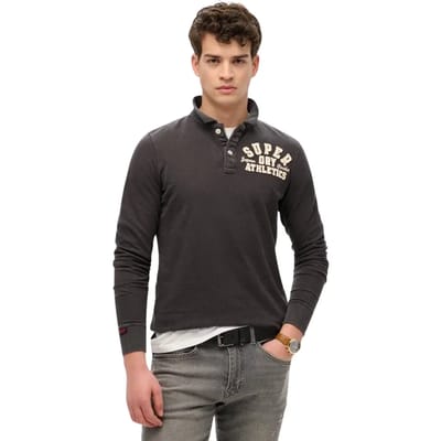 Superdry Vintage Athletic LS Polo Heren - Maat M