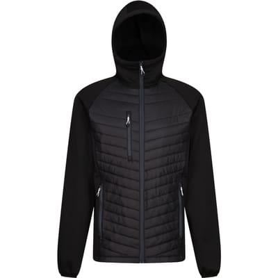 Regatta Heren Navigate Hybride Hooded Jacket (Zwart/Seal Grijs)