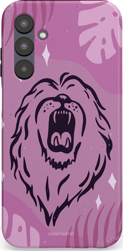 Casetastic hoesje geschikt voor Samsung Galaxy A25 - Dubbellaagse bescherming - Trots en vurig - Fashion Case - Lila Lichtroze Donkergrijs