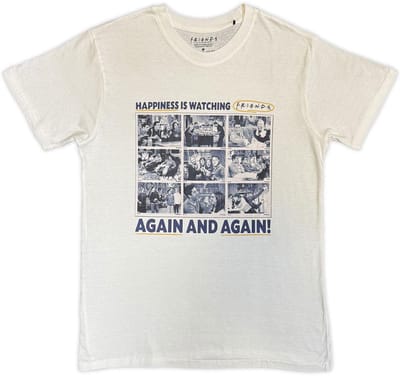 Friends - Happiness Is Watching Heren Tshirt - S - Wit