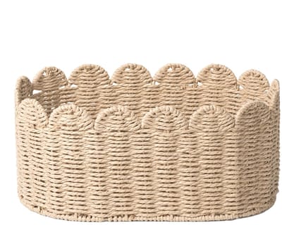 Geweven Opbergmand Wit – Katoenen Touwmand 35x20x15,5 cm – Opvouwbare, Duurzame & Multifunctionele Organizer voor Kinderkamer, Badkamer en Woonkamer