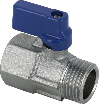 Bonfix Minikogelkraan met blauwe knop buitendraad x binnendraad 1/2inch x 1/2inch