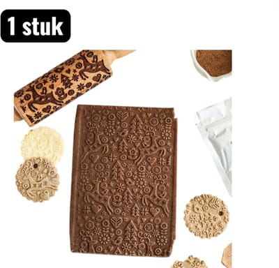 1 stuk - Deegrollers - Koekjes Roller - 25cm - Cartoon Print Deegroller - Kerstversiering - Diep Gegraveerde DIY Koekjesstempel - Geschikt voor het bakken van gebak, brood en koekjes - Rendierstijl