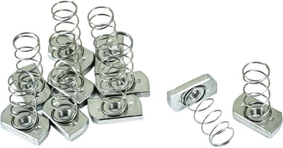 Dailygoods- Baleinenmoeren 10 stuks - Roestvrij Staal - M6/M8 - Geïntegreerde Veer - Eenvoudig te Gebruiken - Brede Toepassing - Veerkanaalmoeren