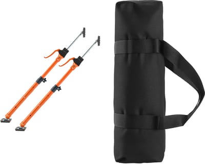 Instelbare Kastensteunpalen, 2-Pack, 64.5-115 cm Staal Telescopische Stangen, Veelzijdig 3e Hand Systeem Met 100 kg Draagvermogen voor Kasteninstallatie, Drywall Lifting en Lading Stabilisatie