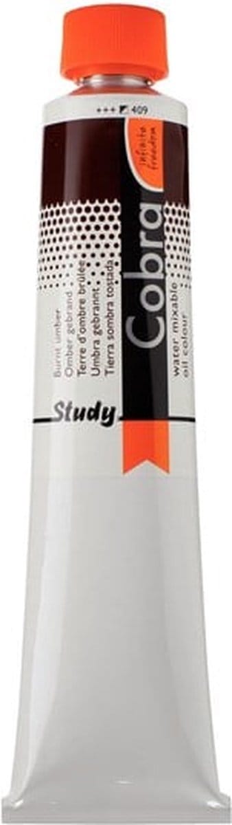 Cobra Study Water Vermengbare Olieverf Tube - Omber gebrand 409 - 200 ml
