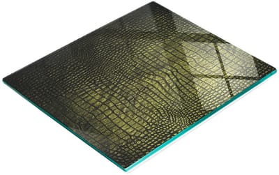 Decoratieve glazen serveerplank voor snacks met krokodillenprint, 60x52 cm