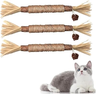 Kattenkruidsticks 3 stuks - Natuurlijke kauwsticks voor tandverzorging en frisse adem bij katten