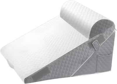 Wigvormig Kussen - Verstelbaar Kussen - Slapen en Lezen - Flexibele Hoogte - 23-30 cm - Wit