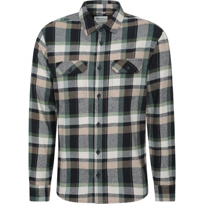 Mountain Warehouse Heren Overhemd met lange mouwen in molton (Donkere Khaki)