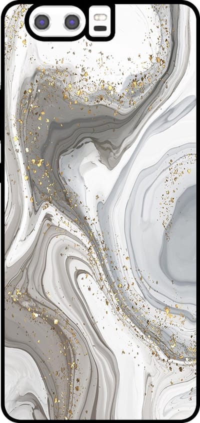 Smartphonica Telefoonhoesje Geschikt voor Huawei P10 met marmer opdruk - TPU backcover case marble design - Zilver geschikt voor Huawei P10