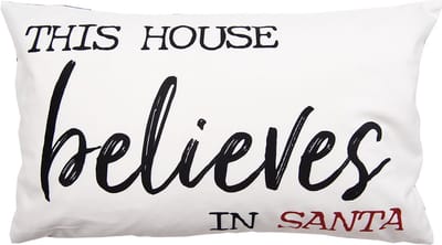 Clayre & Eef Kussenhoes 30x50 cm Wit Zwart Polyester