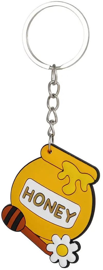 Honingpot Sleutelhanger - Zoete Traktatie Cadeautje - Geel - Tas Hanger voor Kinderfeestje - 1 Stuks