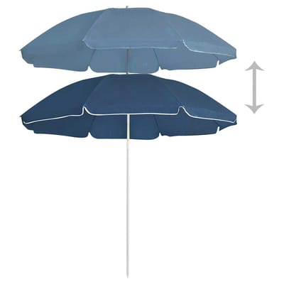 vidaXL - Parasol - met - stalen - paal - 180 - cm - blauw
