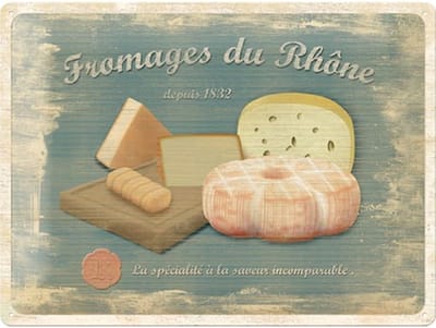 Wandbord Eten Frans - Kaas Plankje Fromages Du Rhone Depuis 1832