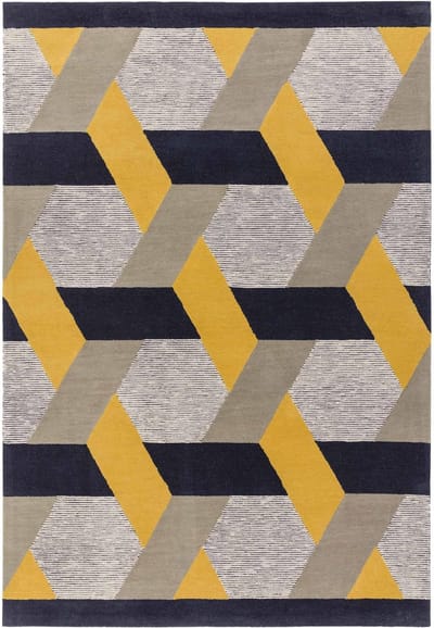 Easy Living - Camden-Rug-gold Vloerkleed - 160x230  - Rechthoek - Laagpolig Tapijt - Modern - Meerkleurig