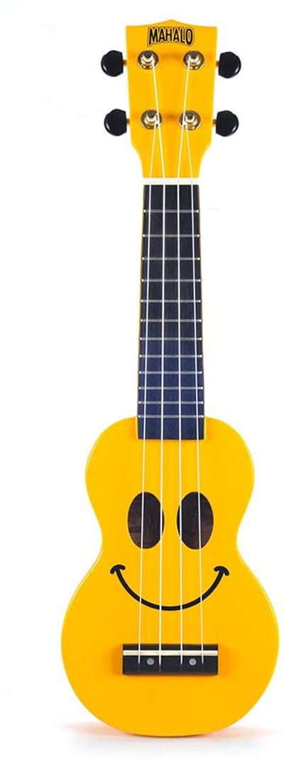 Sopranino ukelele - Mahalo U-SMILINO YW - Smiley Series - Geel - 47cm - Met draagtas