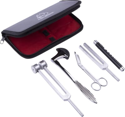 Neurologieset - geneeskunde - reflexhamer - stemvorken (128 Hz & 512 Hz) - penlight - neurologisch - slaghamer - percussiehamer - Mast Medical