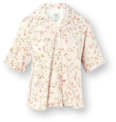 Pip Studio - Flora Pyjama t-shirt - Korte mouw Dames - Loungewear - Little Delhi - Gebroken wit - XL