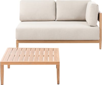 SAMPIERI - Tuinbank met salontafel - Lichtbruin/ Beige - Aluminium