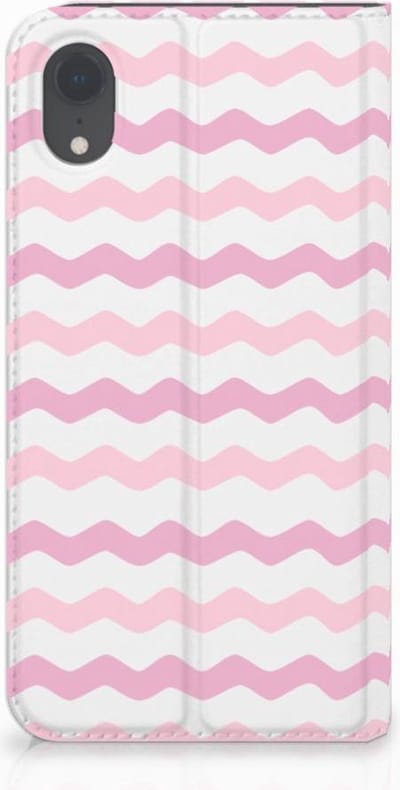 Apple iPhone Xr Hoesje met Magneet Waves Roze