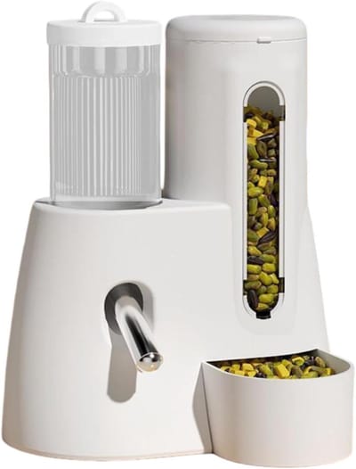 Voer en waterdispenser - Voerautomaat Drinkbak - Kleine dieren voeden - 2-in-1 ontwerp - 30 x 30 x 30 cm