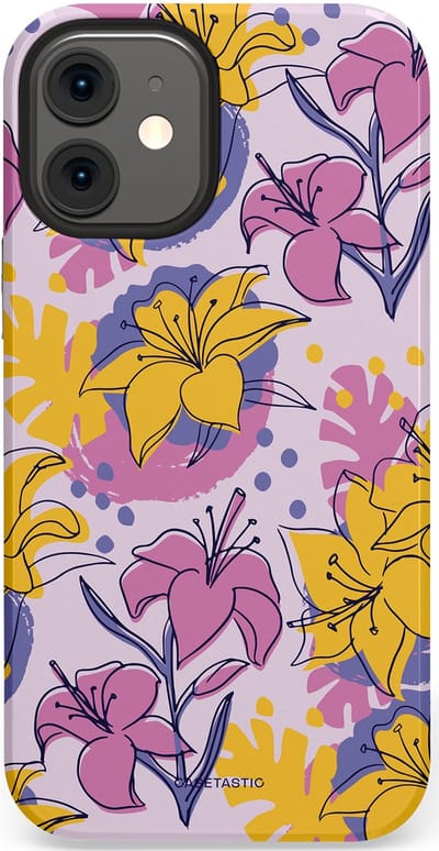 Casetastic Hoesje Geschikt voor Apple iPhone 12 Mini - Stijlvolle Beschermende Duo-layer Case - Flora Fantasia