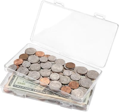 2 Stuks Transparante Mini Opbergdozen met Deksel, Plastic Dozen voor Sieraden, Knutselspullen en Kleine Voorwerpen (16.5 x 8.6 x 1.7 cm)