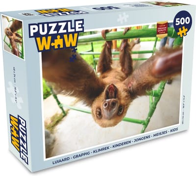 Puzzel Luiaard - Grappig - Klimrek - Kinderen - Jongens - Meisjes - Kids - Legpuzzel - Puzzel 500 stukjes