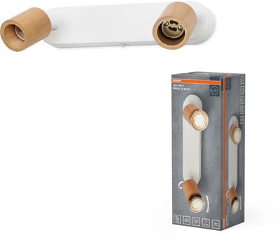 OSRAM LED Spot Brick Plafondlamp 2xGU10 Wit Hout, Moderne Spotlight Bar 230V, Draaibare Spots voor Woonkamer