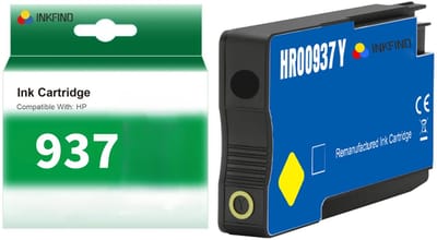 INKFIND 937 Geel inktcartridge compatibel met HP 937 937e 4S6W4NE 4S6W8NE Geel geschikt voor HP OfficeJet Pro 9730e; 9720e HP OfficeJet Pro 9122e; 9125e; 9110b; 9135e; 9130b; 9132e; 9120e; 9117b; 9120b - 1-pack Geel