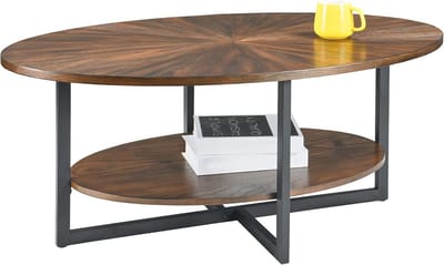Ovale salontafel met metalen poten - Moderne Industriële middentafel voor woonkamer