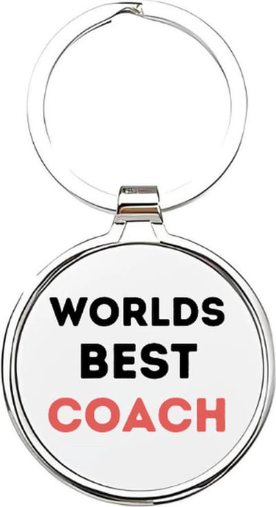 Akyol - worlds best coach Sleutelhanger - Trainer - de beste coach - beste coach ever sleutelhanger - trainer - coach - leuke kado voor iemand die coach is - sporttrainer - coach van je kinderen - lifecoach - personal trainer - 4 x 7,5 CM