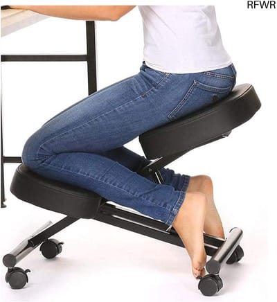 RFWR® Ergonomische Kniestoel met Wielen, Verstelbare Computerstoel voor Gezondheid en Comfort