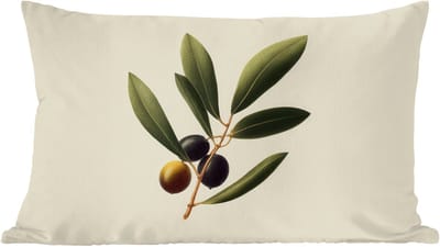 Sierkussens - Kussentjes Woonkamer - 60x40 cm - Olijftak - Donkergroen - Olijven