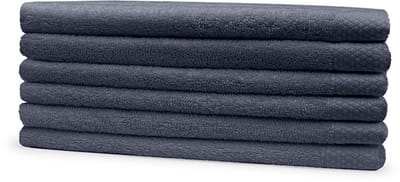 Eleganzzz Gastendoekjes - Set van 6 - Gastendoekje 30x50cm - 420 gr/m2 - 100% Katoen - dark grey