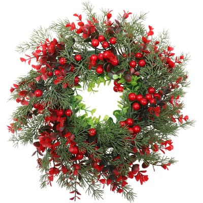 Winterbessen Krans Kerstboom Krans Kerst Kunstkrans Kunstkerstkransen Kerst Verandakrans rood