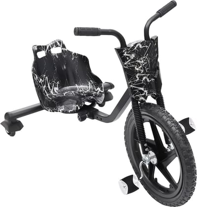 Kinder Driftfiets - Loopfiets Driewieler - Buiten Spelen - Led Achterwielen - 90 x 68 x 60 cm - Zwart