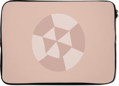 Laptophoes 14 inch - Zomer - Parasol - Abstract - Laptop sleeve - Binnenmaat 33x23 cm - Zwarte achterkant